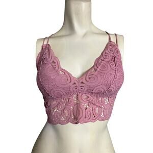 Victoria's Secret Pink Lace Bralette M Medium Comfy Casual